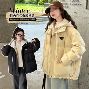 女童羽绒服2025新款儿童加厚冬装上衣大童女孩冬季韩版白鸭绒外套