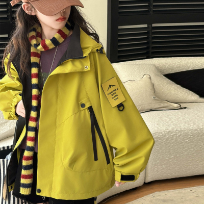 女童冲锋衣三合一可拆卸2025新款儿童洋气秋冬装大童女孩三防外套