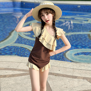 10岁 女孩连体游泳衣中大儿童网红速干泳装 女童高级感泳衣夏季 新款