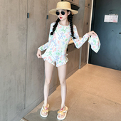 女童高颜值泳衣2026新款 儿童连体带胸垫游泳衣女孩大童泡温泉泳装