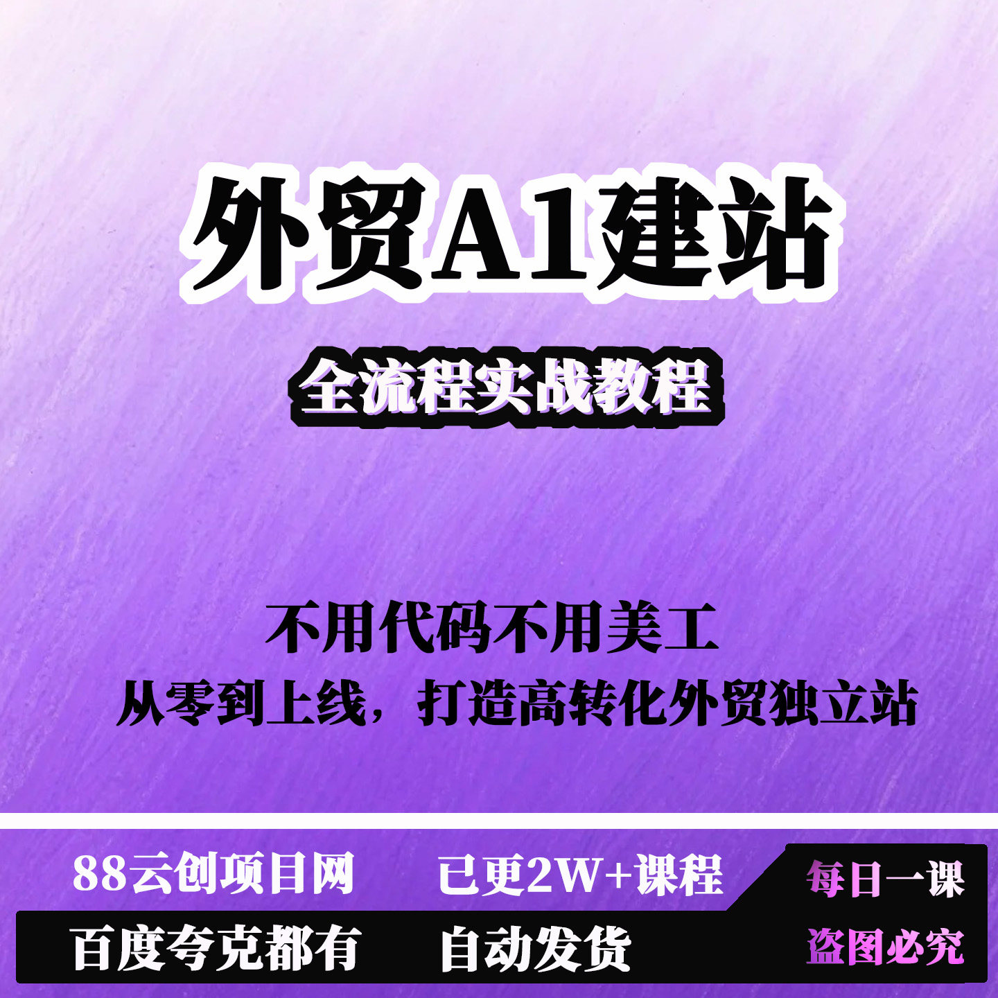 外贸A1建站全流程实战教程不用代码不用美工打造高转化外贸独立站