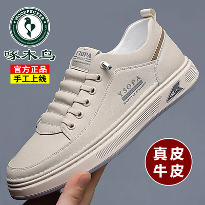 啄木鸟男鞋真皮休闲皮鞋男