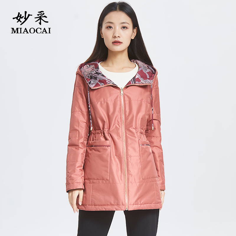妙采双面两穿印花棉服外套