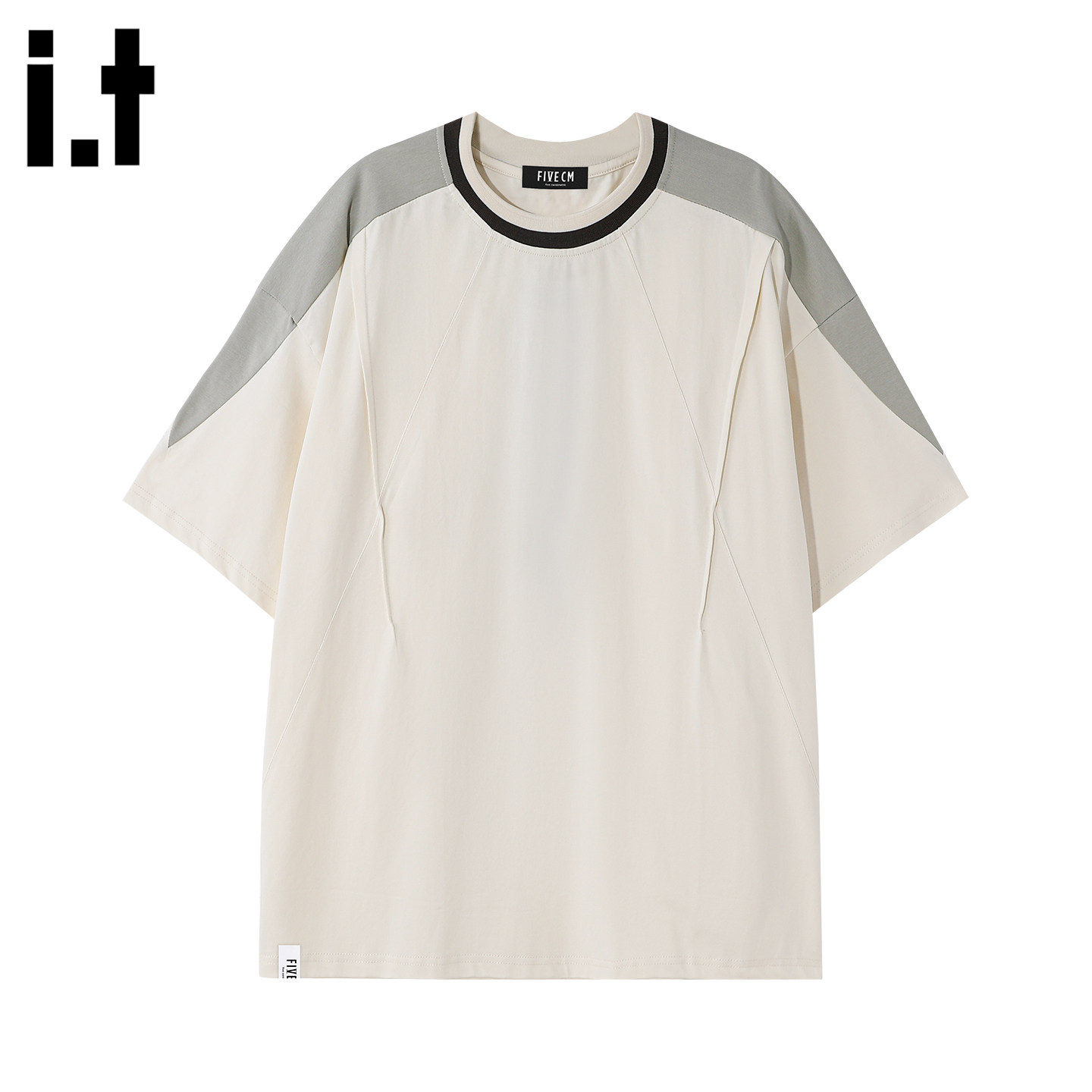 it :5cm/FIVECM美式男士拼接撞色短袖t恤男款2025新款夏宽松上衣,男装,T恤,淘宝优惠券,粉丝福利购,淘宝优惠卷