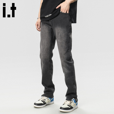 it :5cm/FIVECM美式做旧牛仔裤男2025夏季水洗马骝脚口开叉长裤