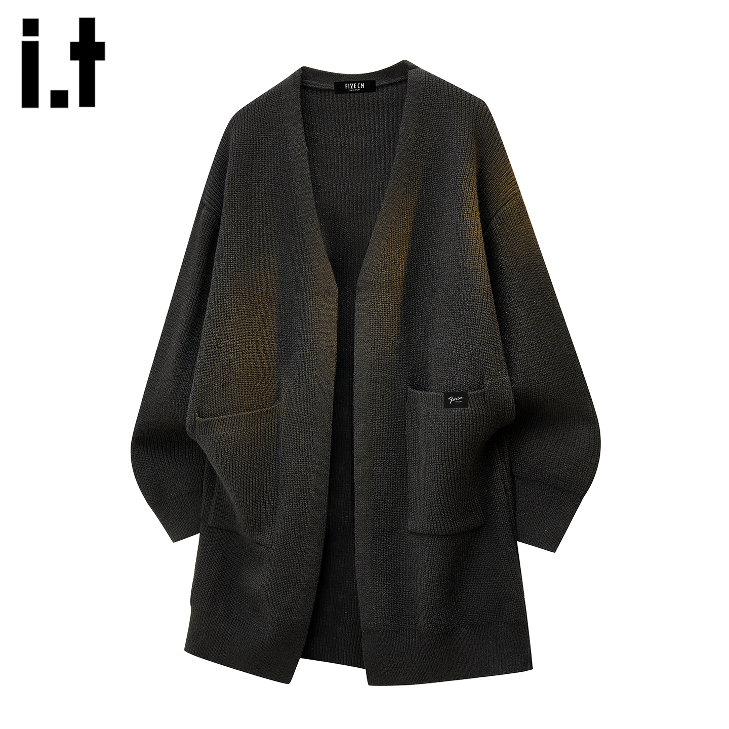 IT'S5cm黑色大口袋针织开衫