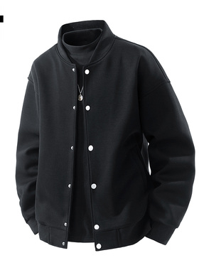 it :5cm/FIVECM黑色休闲棒球服外套男2025秋冬季运动宽松开衫卫衣