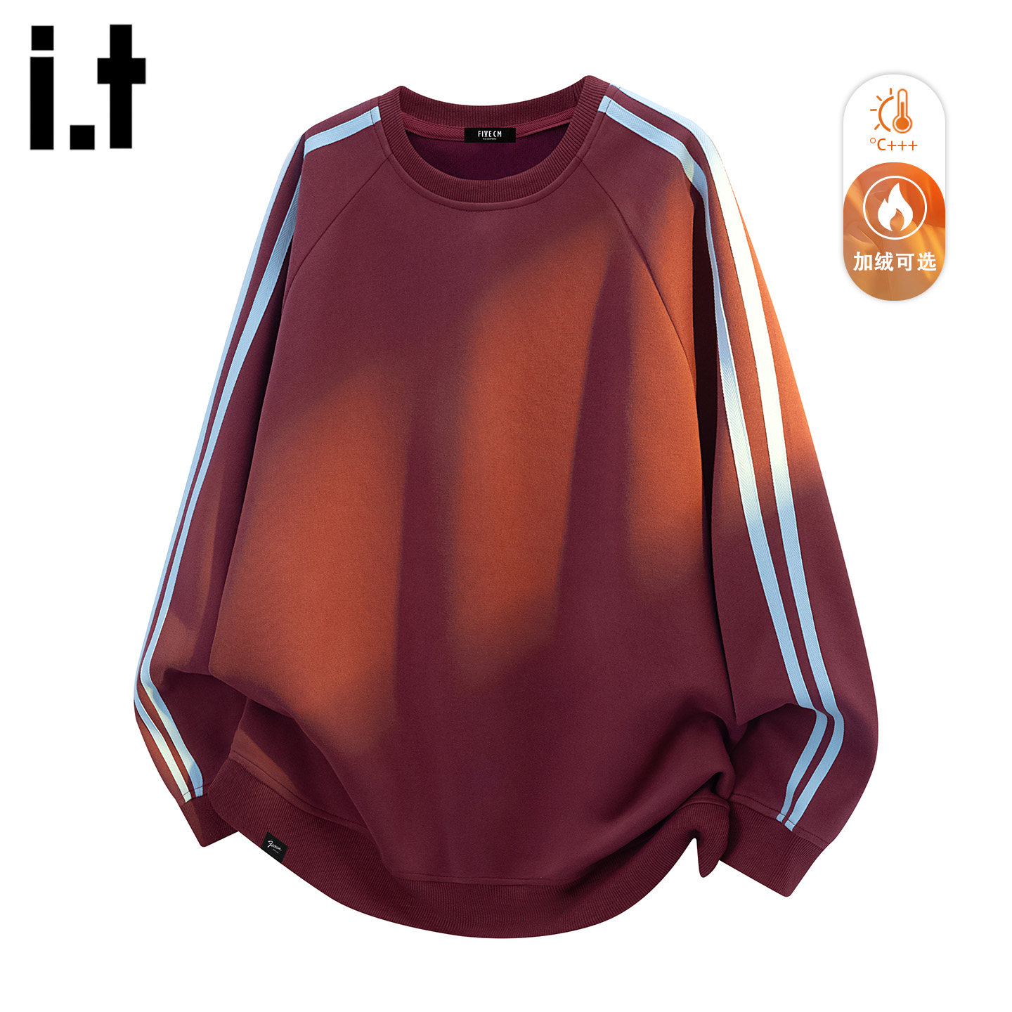 it :5cm/FIVECM秋冬季三条杠圆领卫衣男2025新款潮牌休闲大码上衣,男装,卫衣,淘宝优惠券,粉丝福利购,淘宝优惠卷