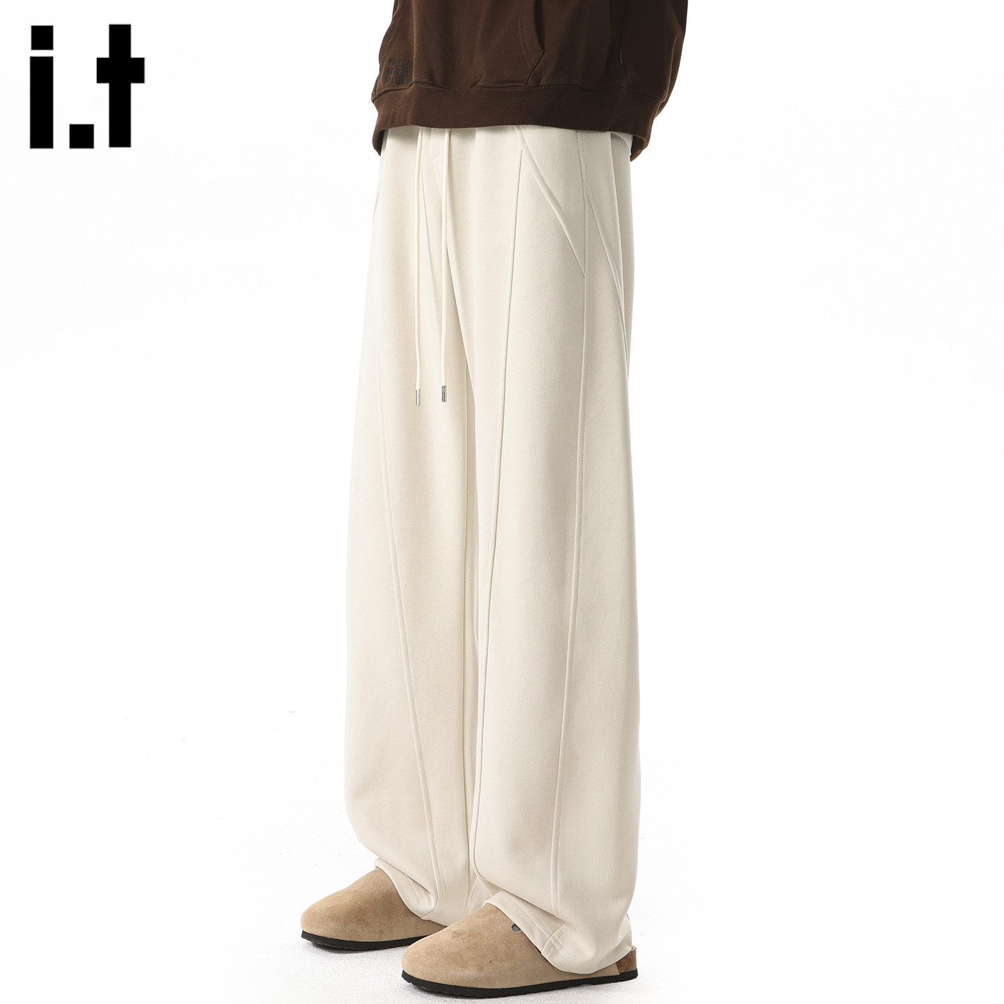 it :5cm/FIVECM美式垂感运动卫裤男春季宽松直筒阔腿弯刀休闲长裤