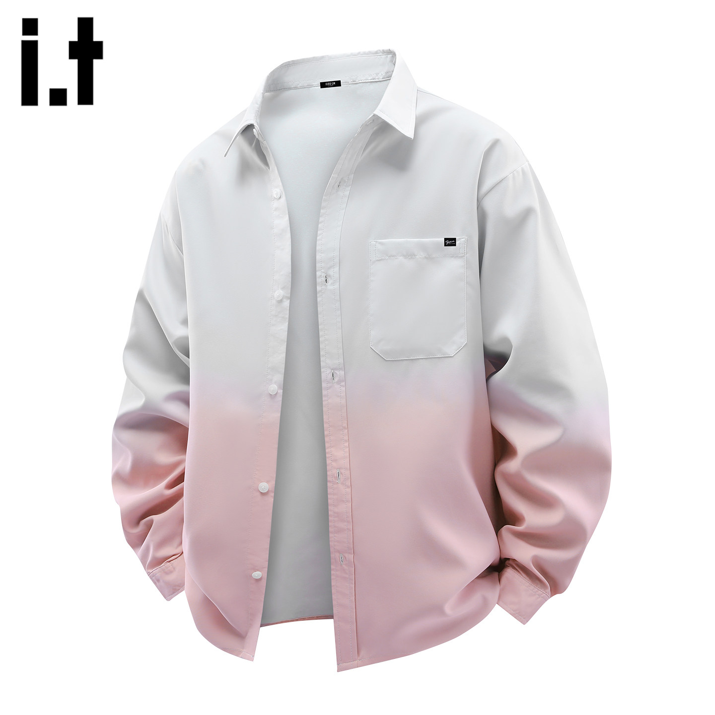 it :5cm/FIVECM渐变色长袖衬衫春季潮牌痞帅高级感休闲衬衣男外套,男装,衬衫,淘宝优惠券,粉丝福利购,淘宝优惠卷