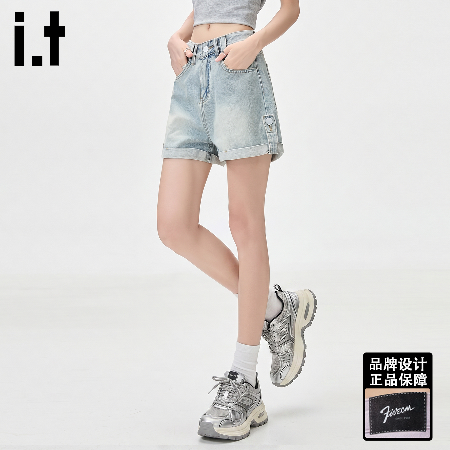 itFIVECM夏季美式复古牛仔裤女