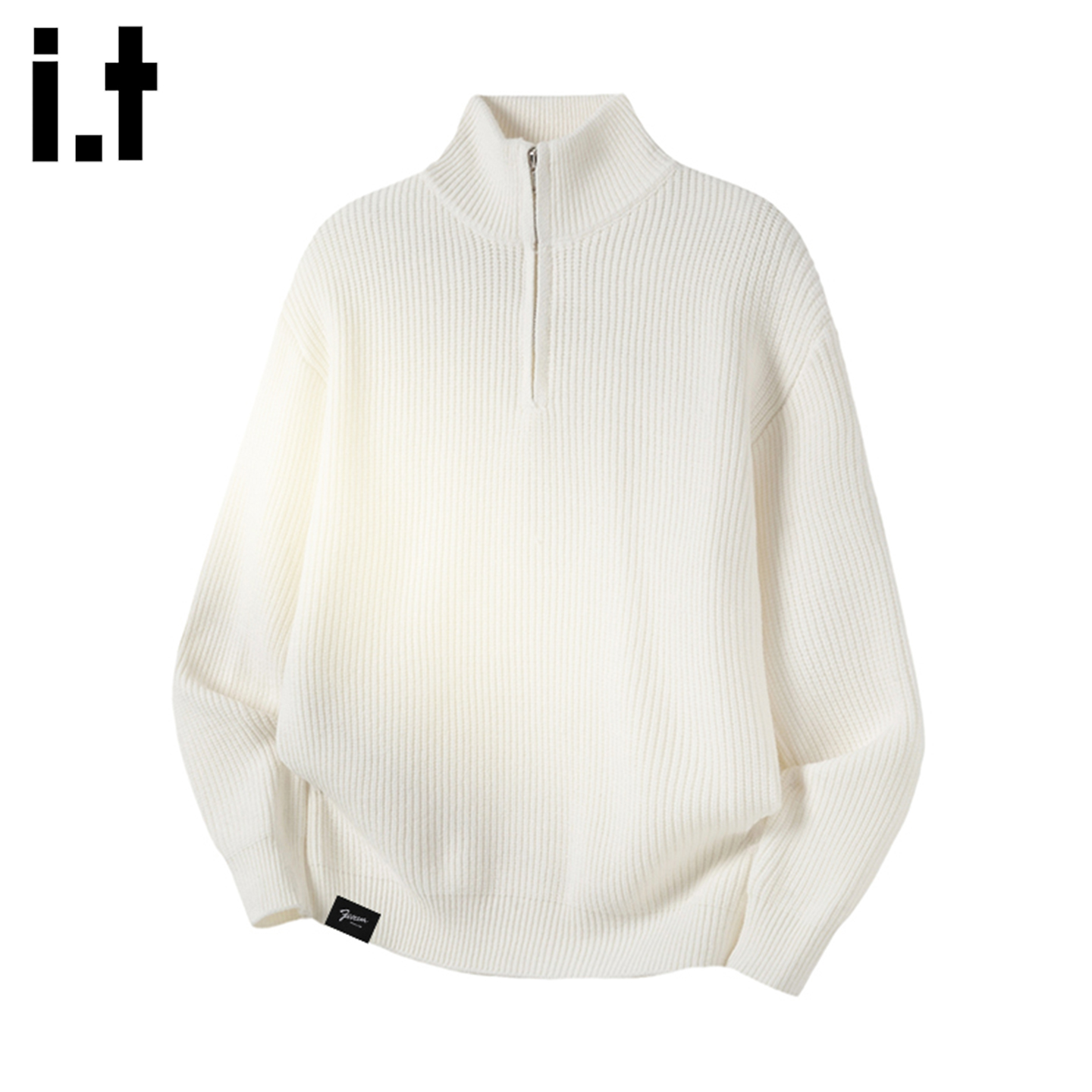 半拉链立领毛衣针织衫上衣