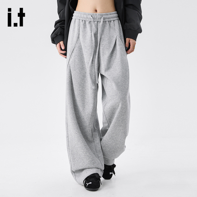 春秋新款直筒阔腿休闲长裤