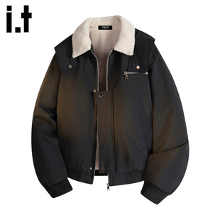 加厚保暖棉衣工装 FIVECM羊羔绒防寒棉服外套男士 宽松棉袄 5cm