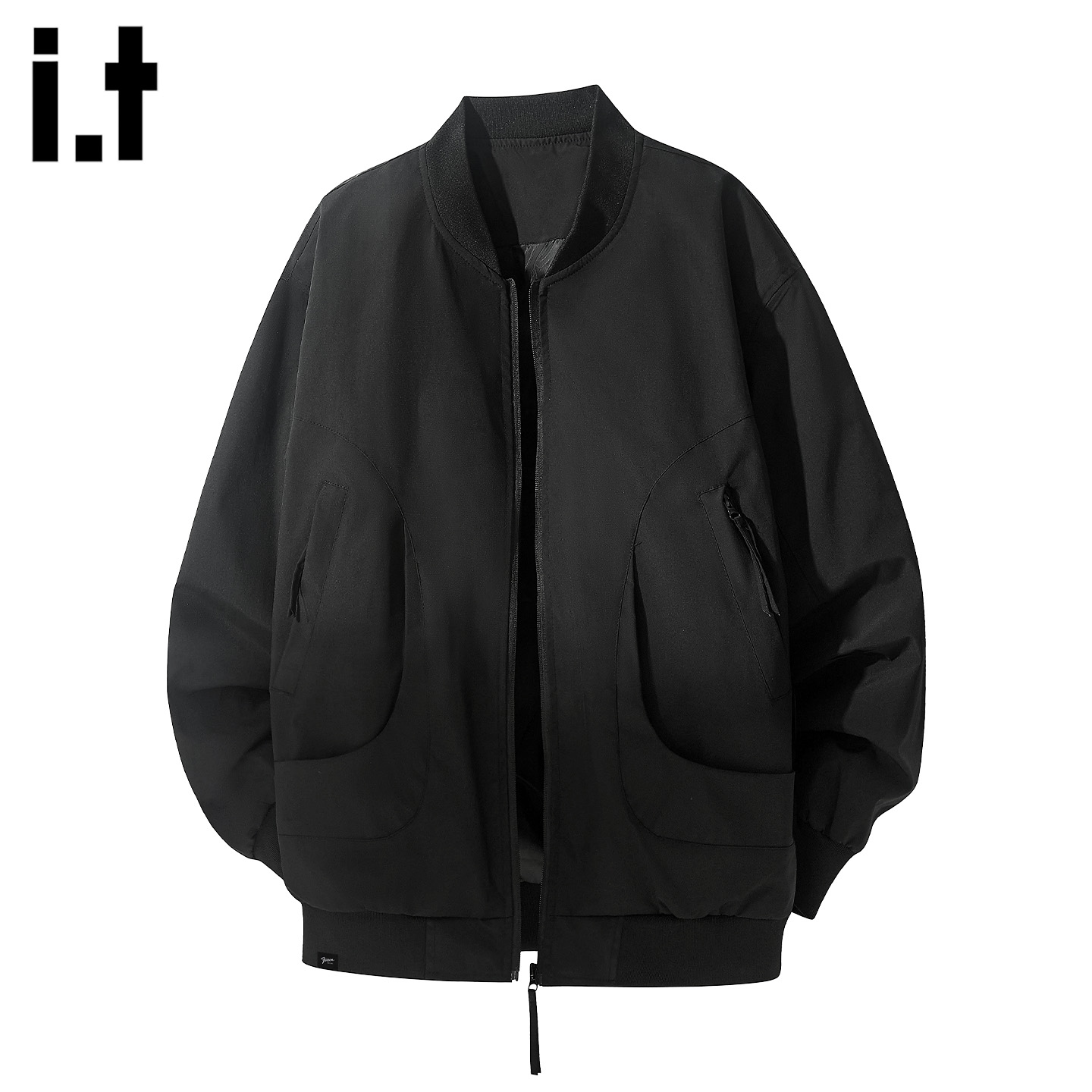 潮牌黑色高级感棒球领夹克