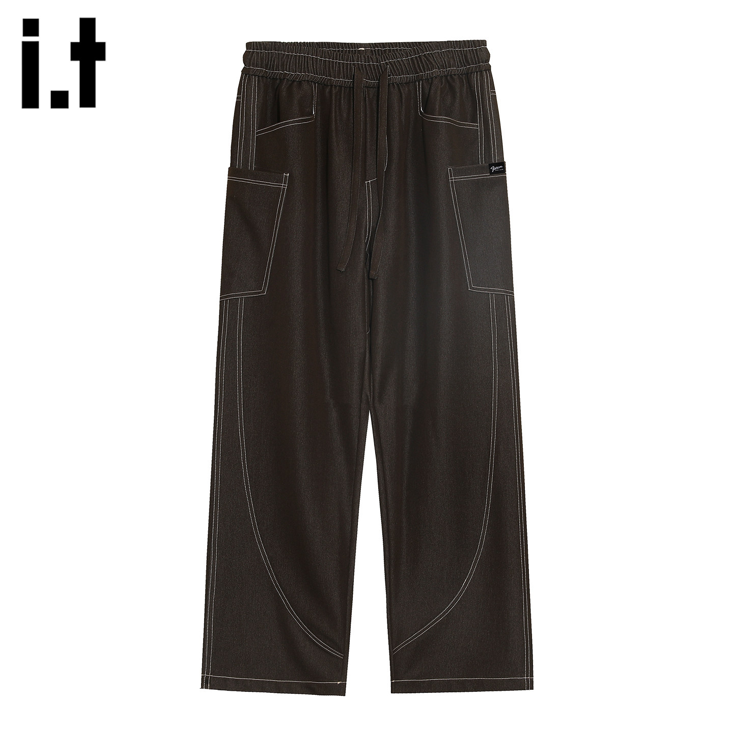 it :5cm/FIVECM潮牌重磅垂坠感阔腿裤男春季宽松直筒高级感弯刀裤