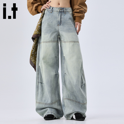 IT'S5cm美式水洗宽松牛仔裤