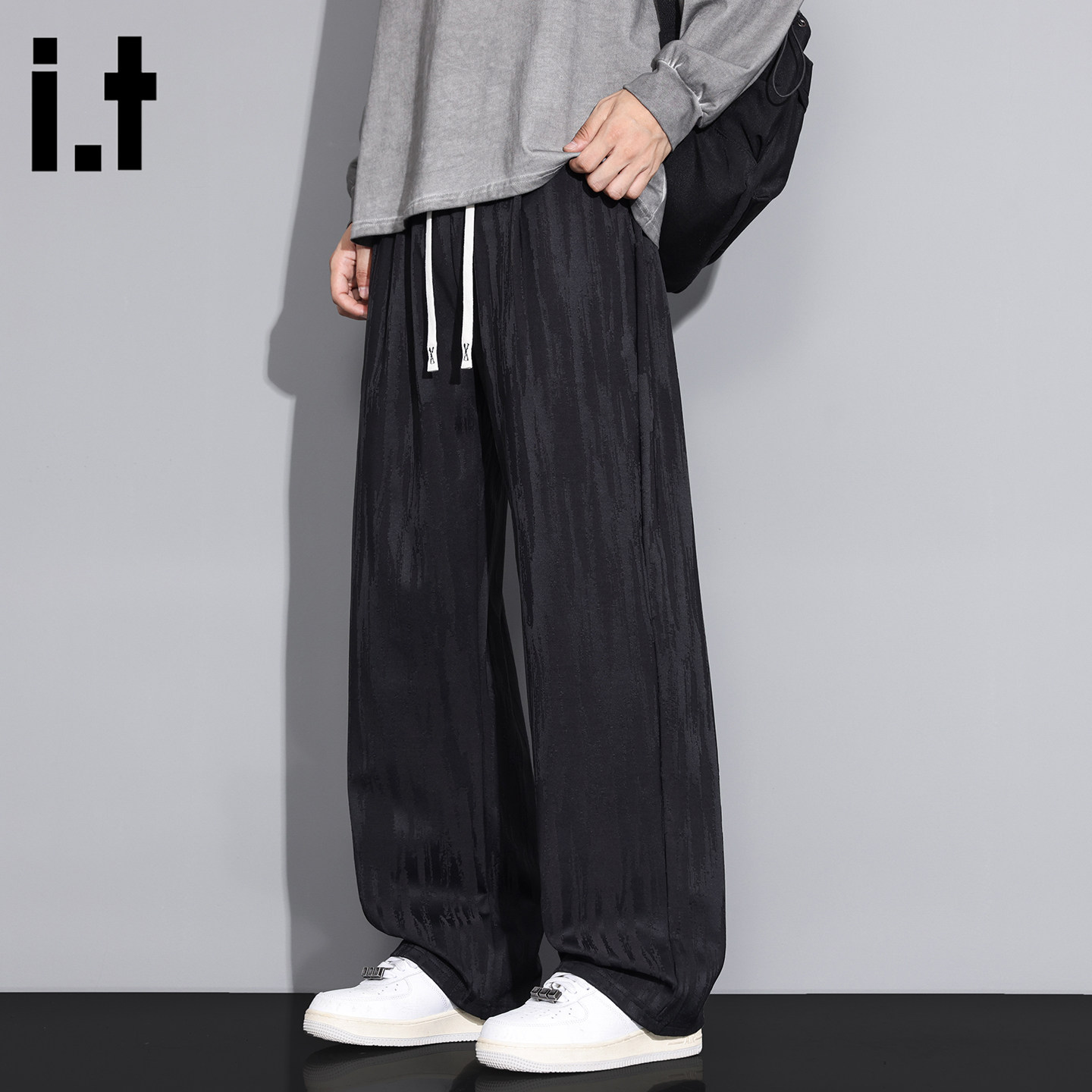 it FIVECM美式垂感重磅休闲卫裤男春夏新款宽松运动直筒长裤