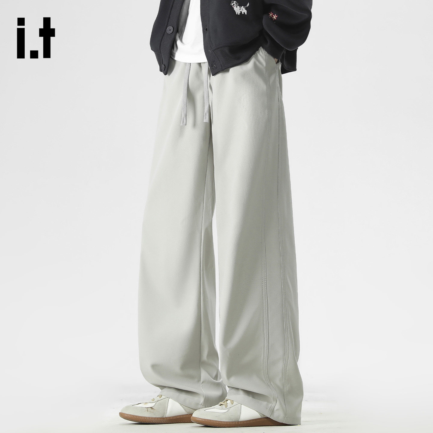 it :5cm/FIVECM夏季潮牌阔腿直筒卫裤男宽松百搭垂感休闲运动长裤