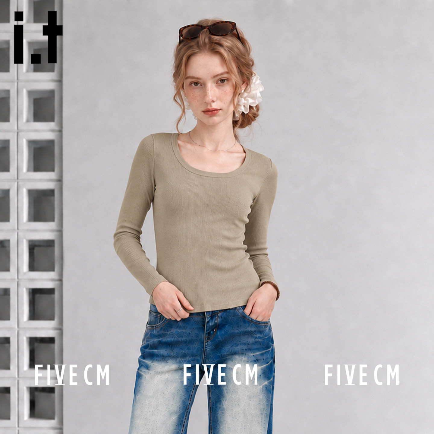 itFIVECM秋季长袖T恤女