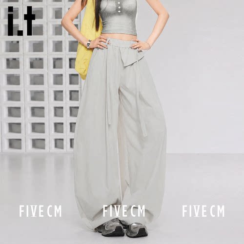 itFIVECM美式复古阔腿弯刀裤