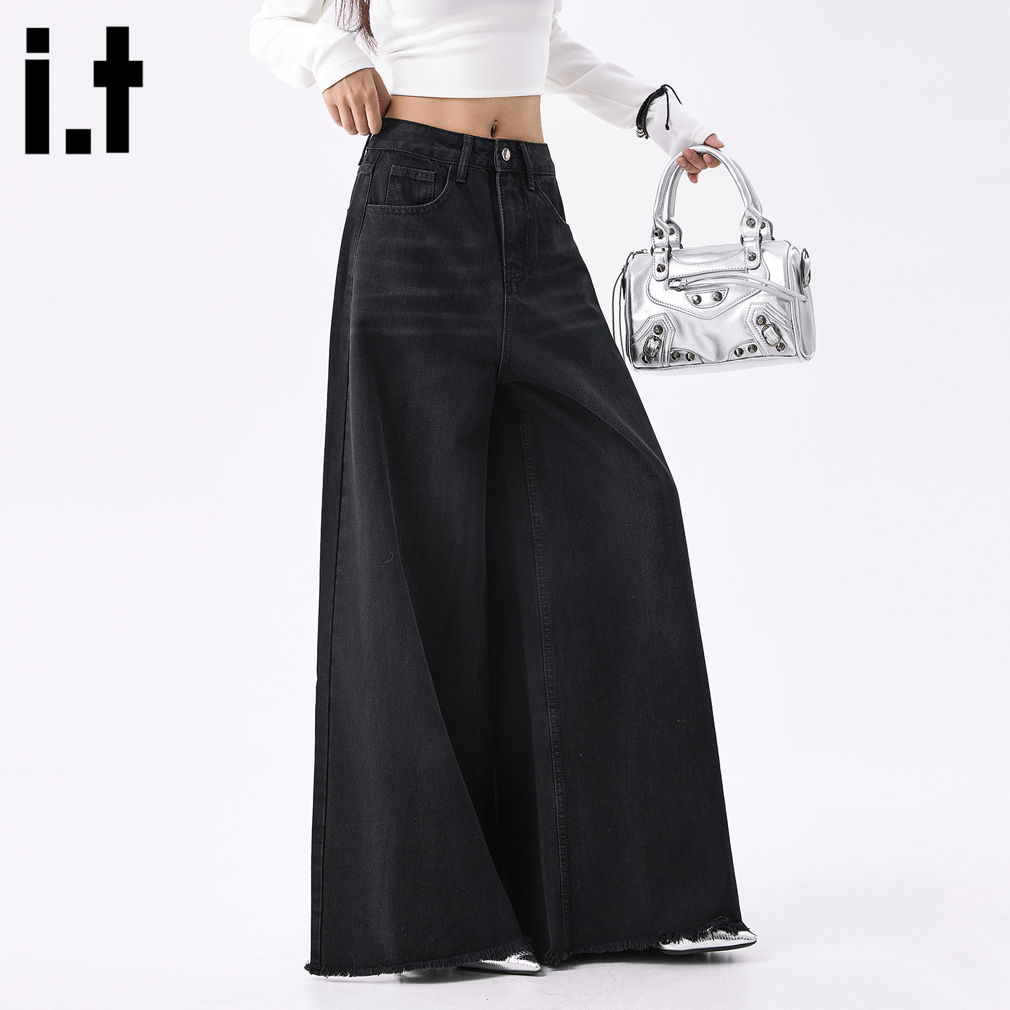 IT'S5cm美式高街阔腿牛仔裤