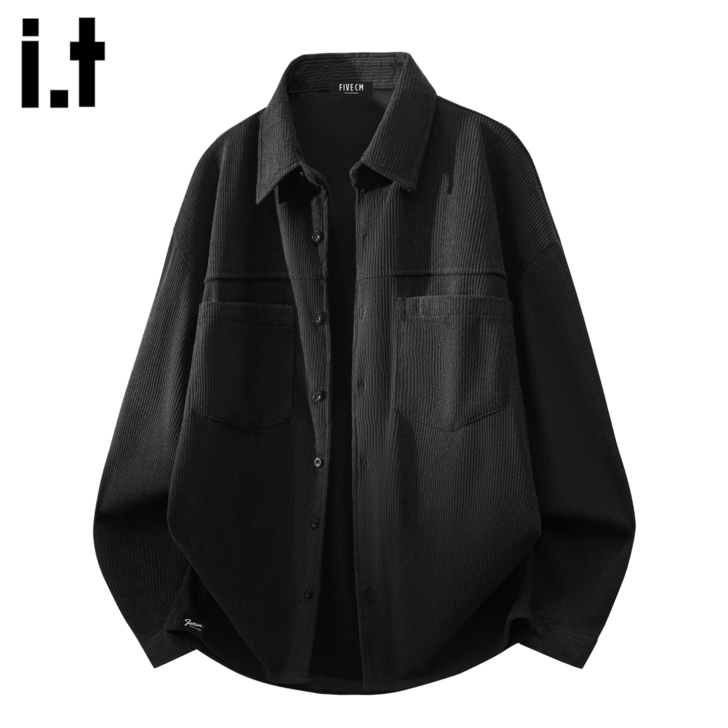 春秋款翻领休闲外套男灯芯绒衬衣