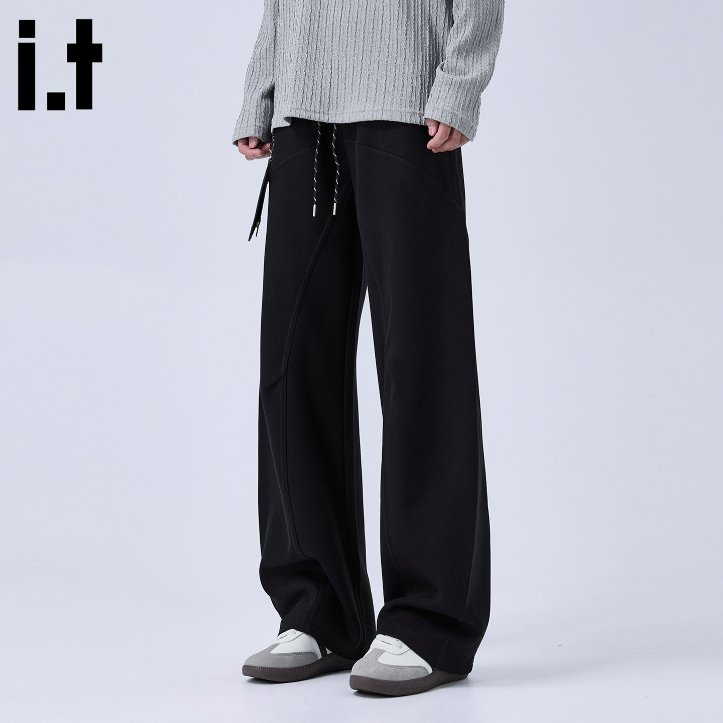it :5cm/FIVECM抽绳松紧休闲弯刀裤男款2025秋季宽松阔腿长裤裤子,男装,休闲裤,淘宝优惠券,粉丝福利购,淘宝优惠卷