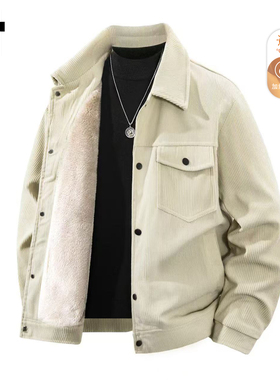 it :5cm/FIVECM时尚翻领灯芯绒加绒加厚夹克棉衣男款2025冬季外套