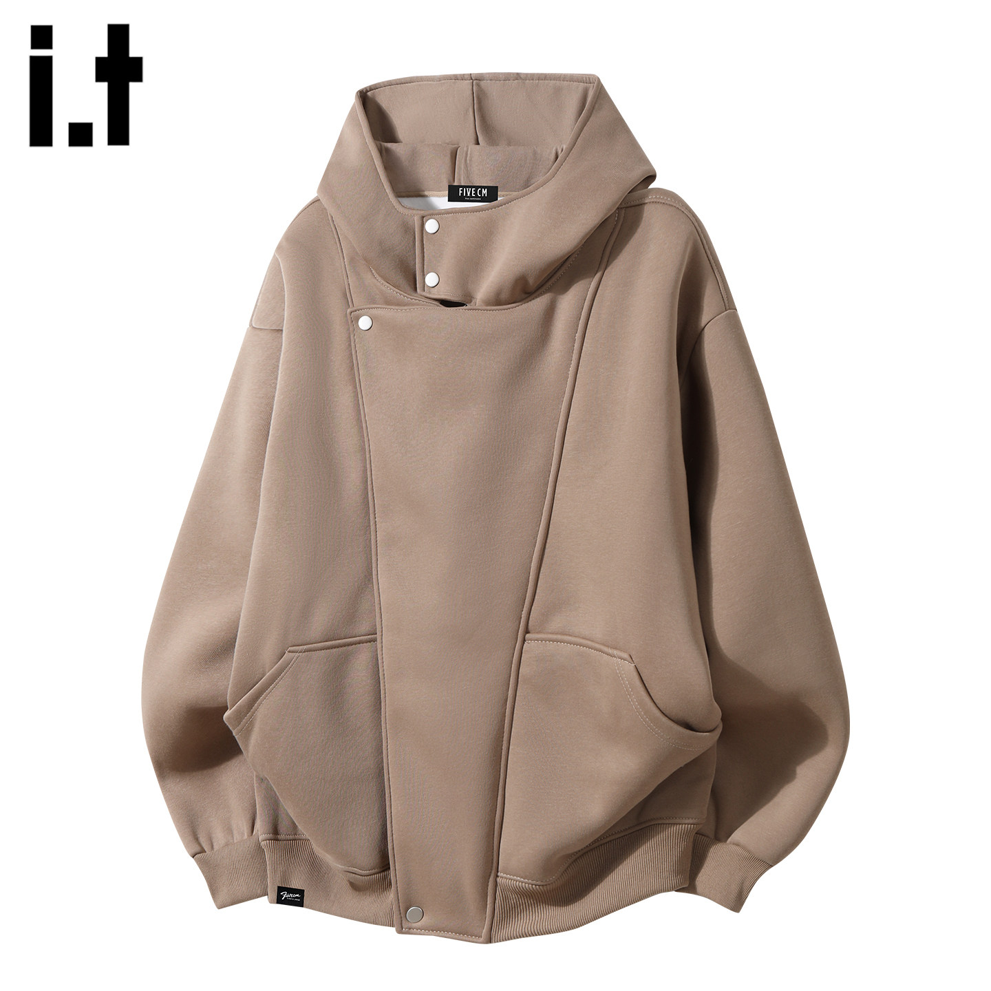 it :5cm/FIVECM潮牌解构设计连帽口袋卫衣男款2025新款秋冬季外套