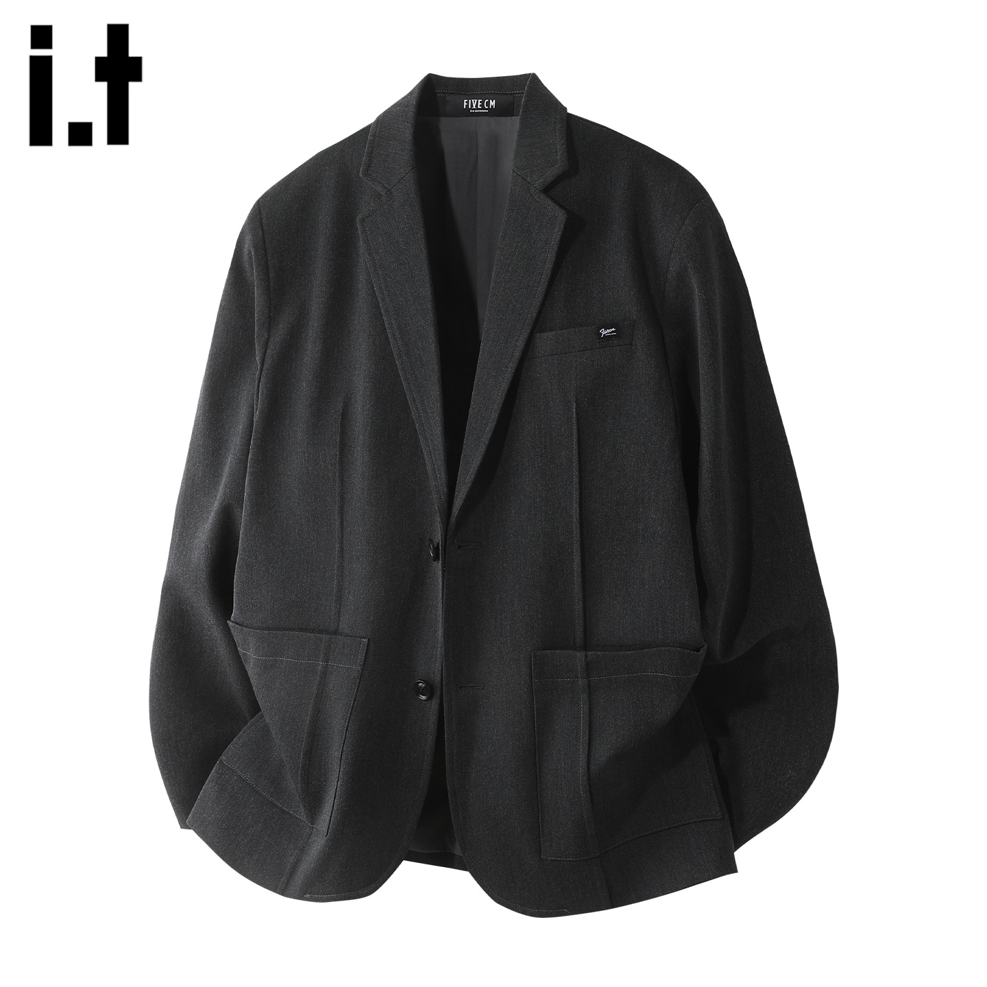 IT高级感垂感翻领西装外套男