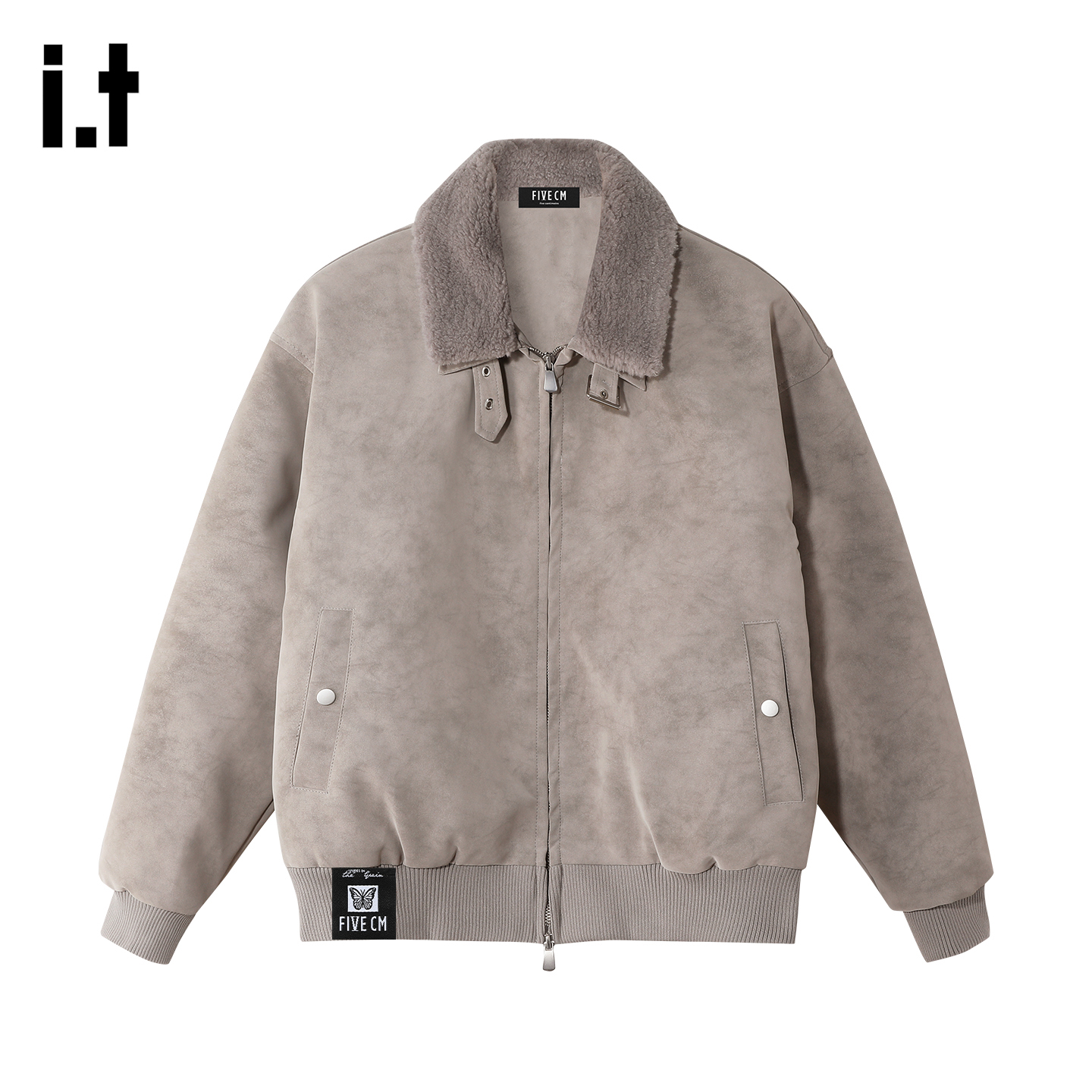 FIVECMXL宽松型长袖通勤灰色男士