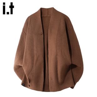 毛衣外套男士 FIVECM高级感针织开衫 2025秋冬宽松慵懒上衣 5cm