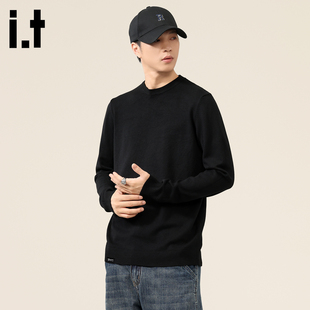 it :5cm/FIVECM黑色薄款圆领男士长袖毛衣2026春季男款针织衫上衣