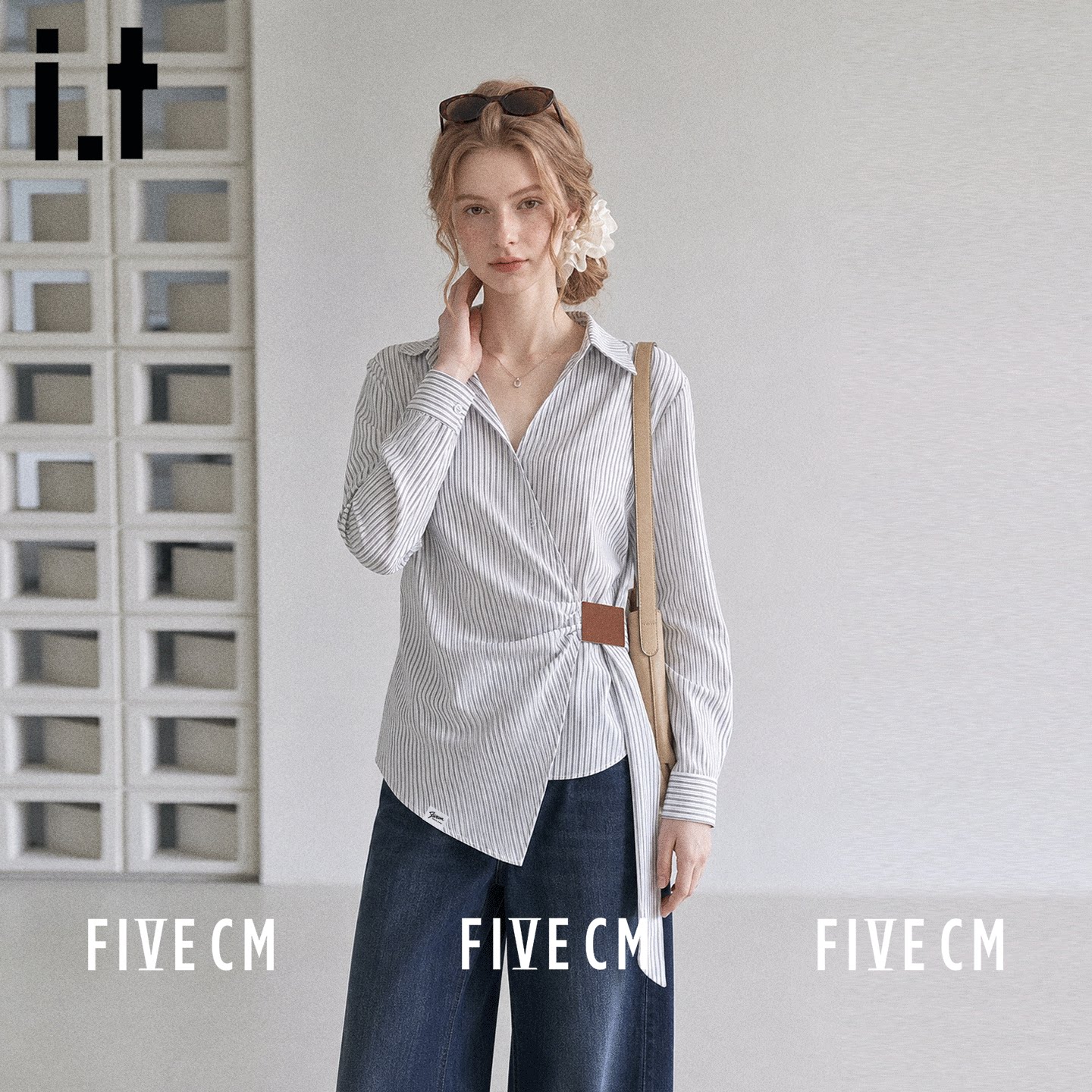 itFIVECM极简通勤长袖衬衫女