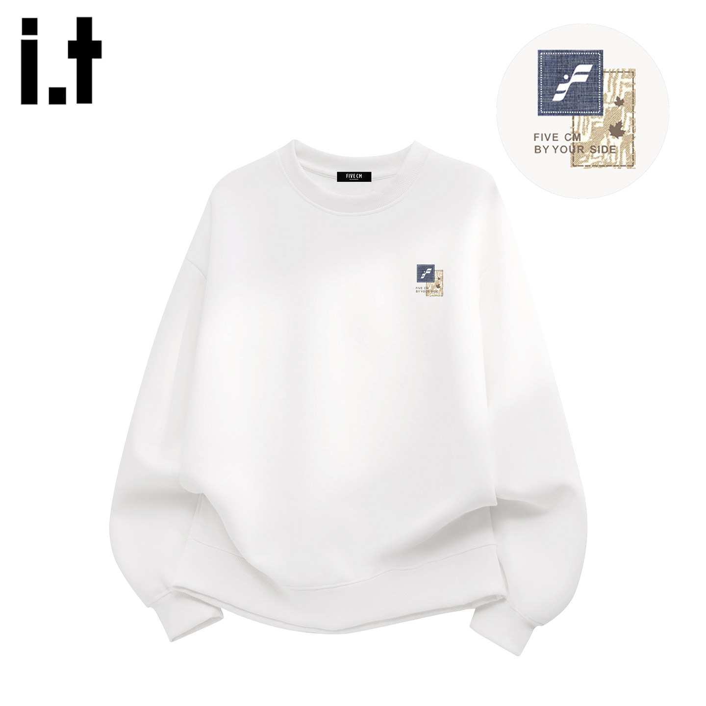 it :5cm/FIVECM白色圆领休闲卫衣男女2026潮牌高级感百搭长袖上衣