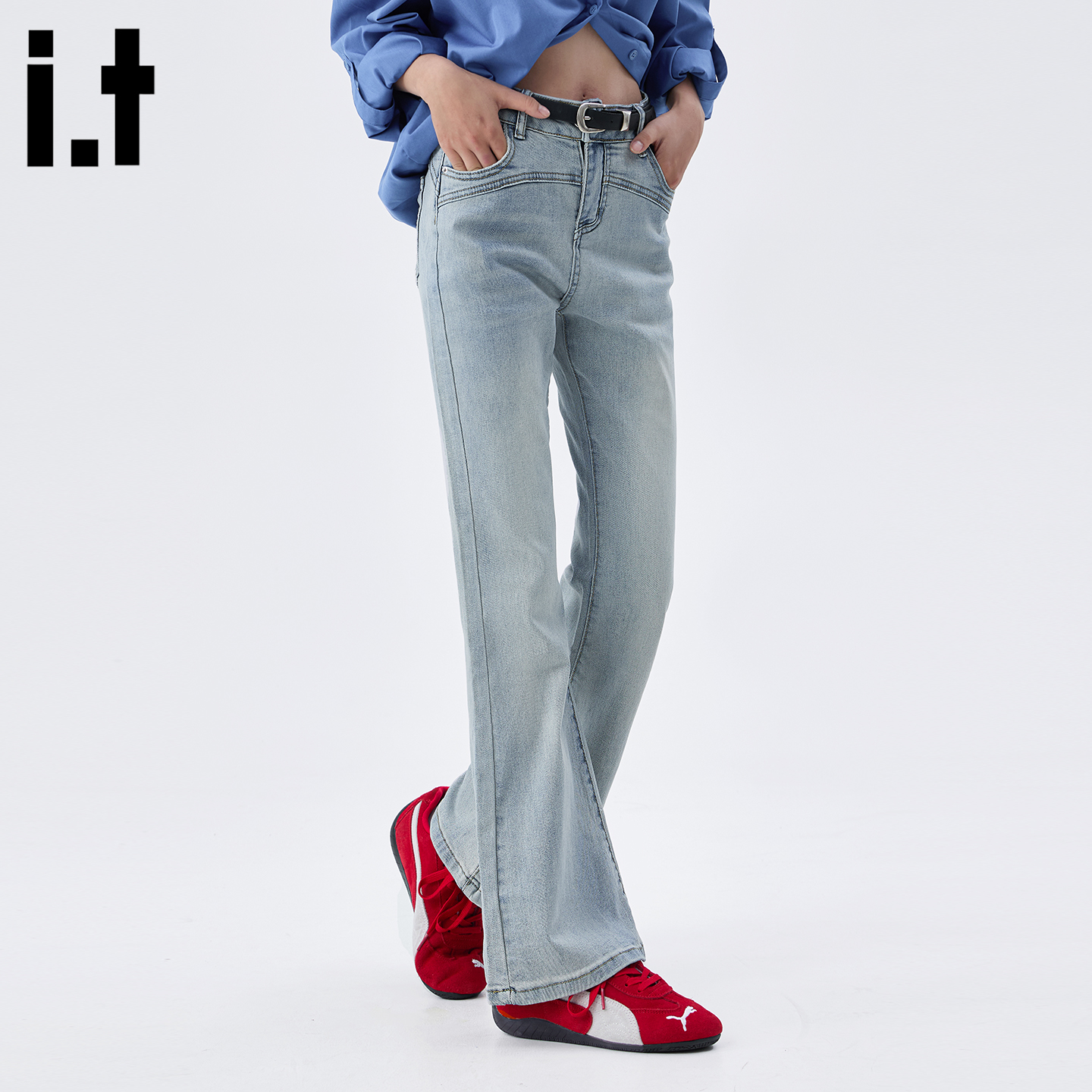 it :5cm/FIVECM时尚美式喇叭裤牛仔裤女2025新款秋季修身显瘦长裤