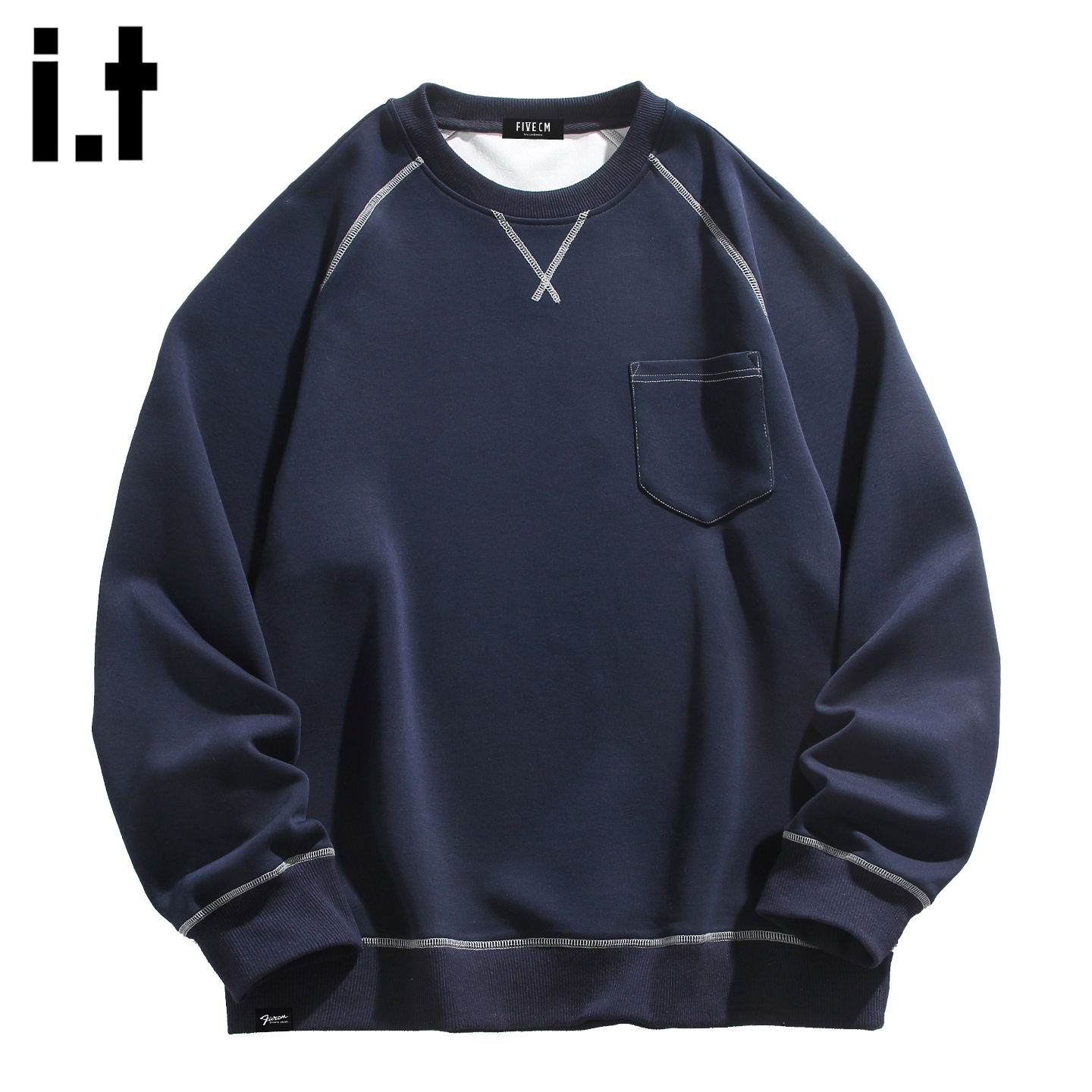 it5cm重磅圆领卫衣男士秋季