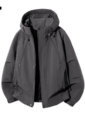 it :5cm/FIVECM潮流工装连帽夹克男士2025秋冬季休闲宽松棉服外套