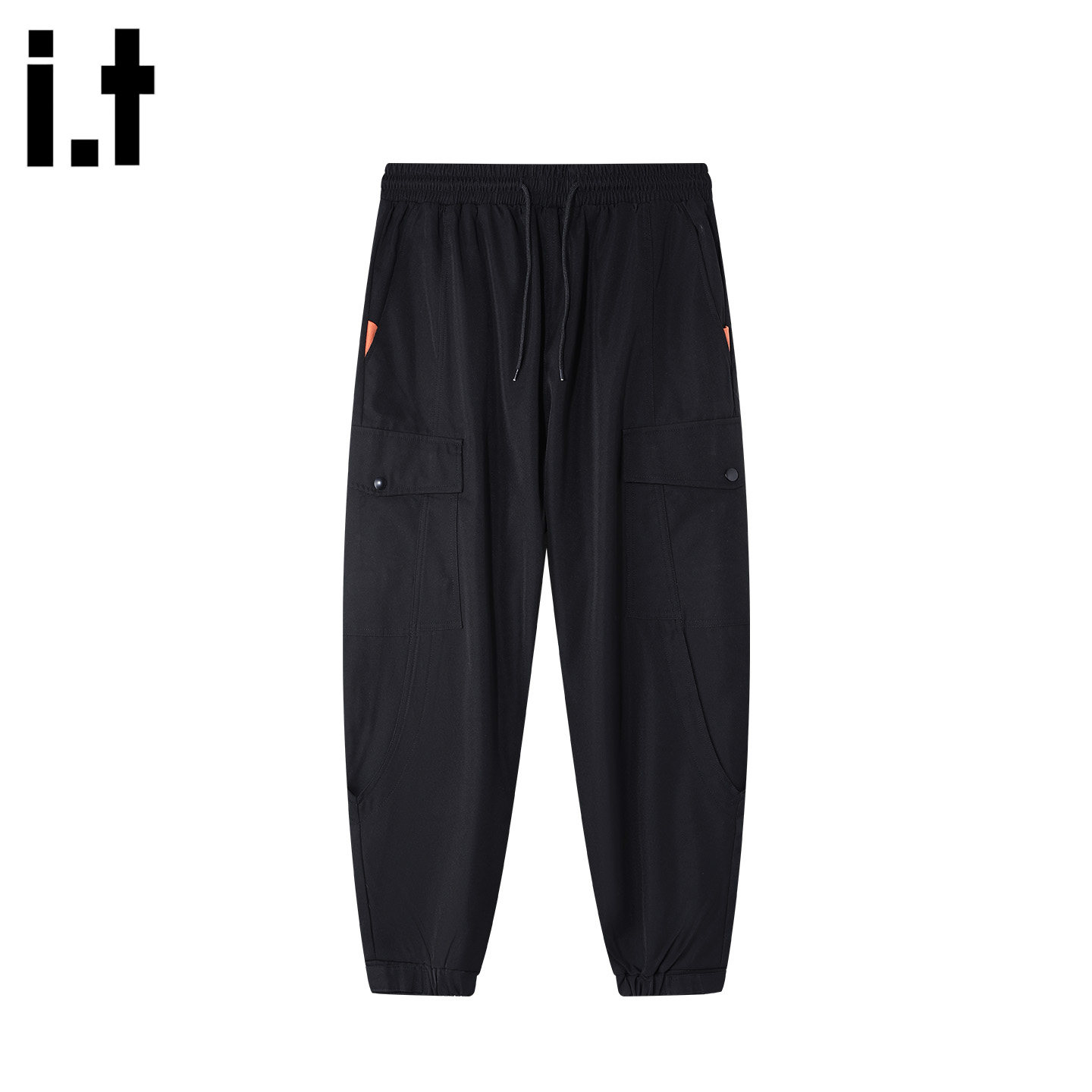 it :5cm/FIVECM黑色锥形多口袋工装裤男款2026春夏束脚萝卜裤长裤