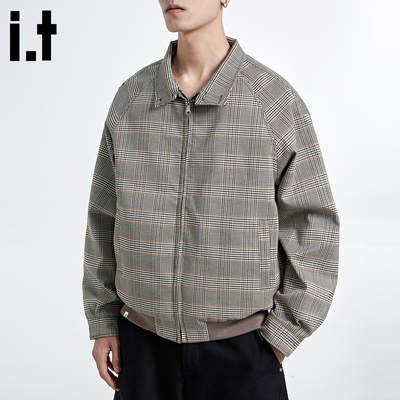 FIVEcm5cm格纹长袖夹克