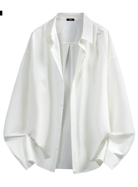 it :5cm/FIVECM潮流白色垂感长袖衬衫男士2025春秋高级感宽松上衣