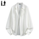 5cm FIVECM潮流白色垂感长袖 衬衫 男士 2025春秋高级感宽松上衣