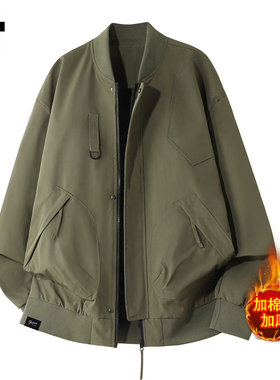 it :5cm/FIVECM美式绿色棒球服棉衣男士2025冬季加厚保暖棉服外套