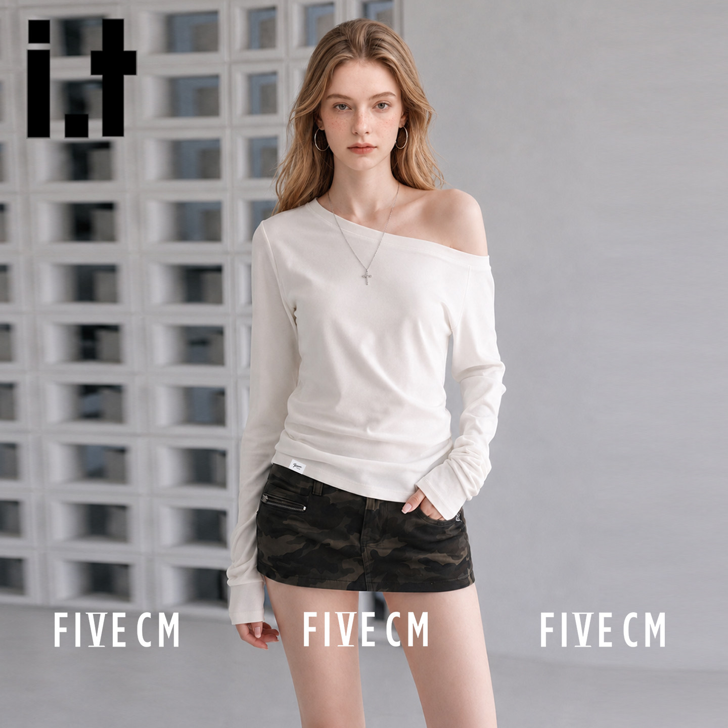 itFIVECM秋季宽松长袖T恤女新款