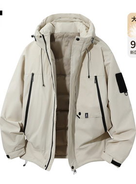 it :5cm/FIVECM潮牌连帽派克羽绒服男款2025冬季加厚保暖鸭绒外套