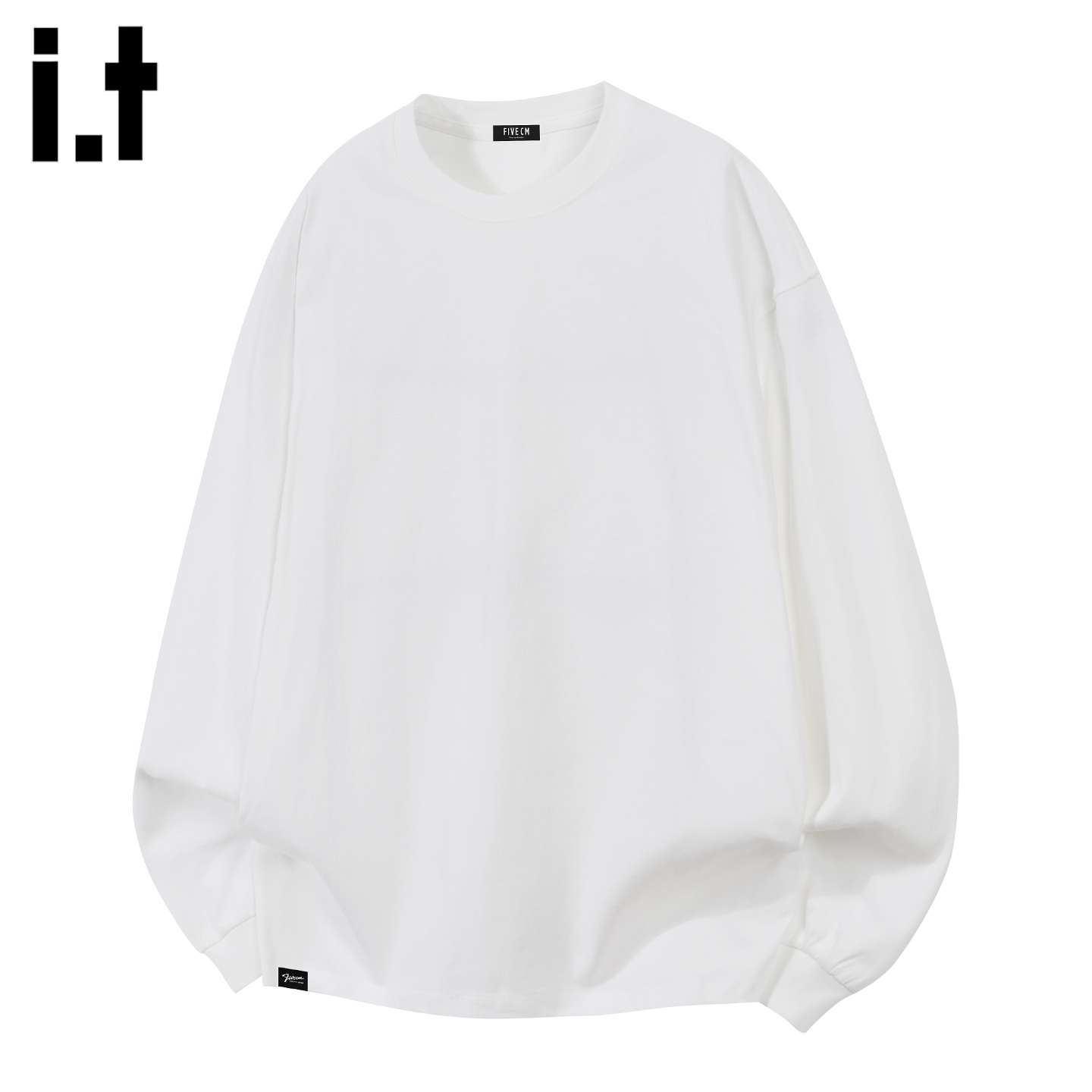 it5cm潮牌白色圆领长袖T恤休闲