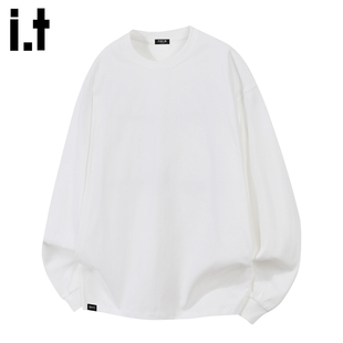 it :5cm/FIVECM潮牌白色圆领长袖T恤男2025秋冬季内搭上衣打底衫