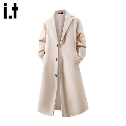 it :5cm/FIVECM时尚中长款毛呢风衣男士2025秋冬季英伦风大衣外套