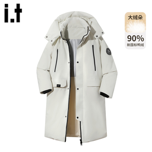 it :5cm/FIVECM潮牌长款连帽羽绒服男女2025冬季防寒保暖鸭绒大衣